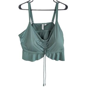 In Every Story Women's Plus Size 1X‎ Green Adjustable Bikini Top